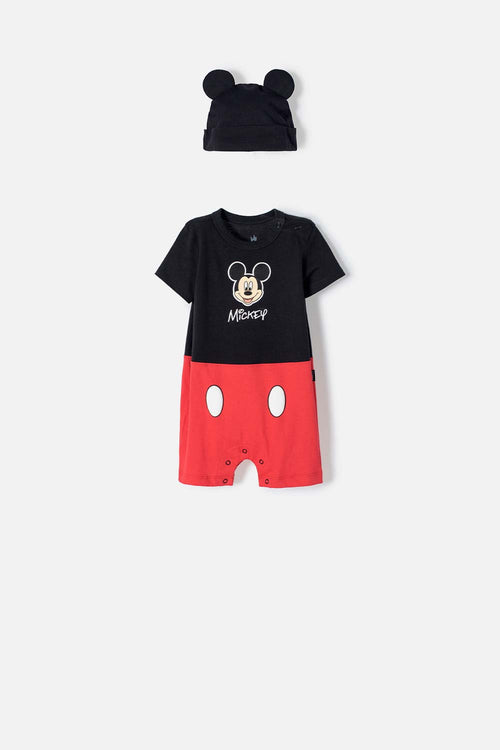 MICKEY MOUSE ROMPER WITH MULTICOLOR SNAPS FOR BABY BOYS