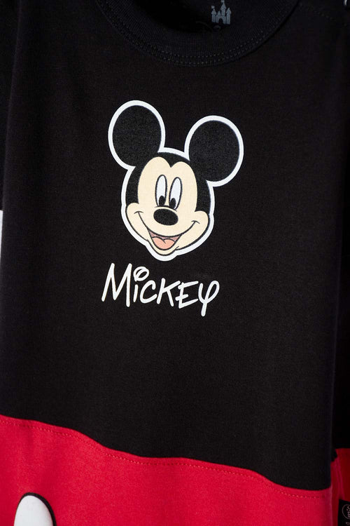 MICKEY MOUSE ROMPER WITH MULTICOLOR SNAPS FOR BABY BOYS