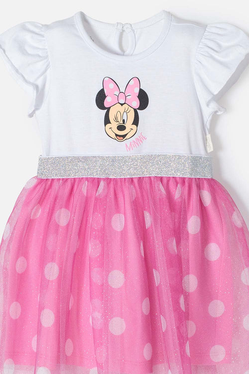 MINNIE MOUSE DRESS WITH MULTICOLOR BOLERO FOR BABY GIRLS