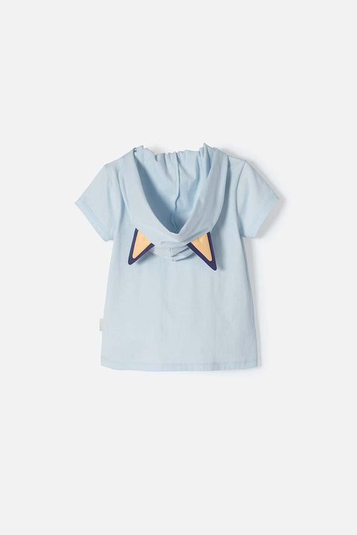 BLUEY HOODED T-SHIRT BLUE FOR GIRLS 2T TO 6T