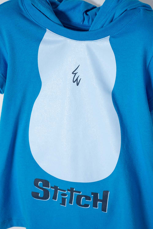 GIRL'S BLUE STITCH HOODED T-SHIRT 2T TO 5T