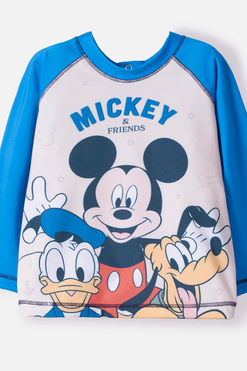 MICKEY MOUSE BLUE LONG-SLEEVED SWIM SET FOR BOYS 2T TO 5T