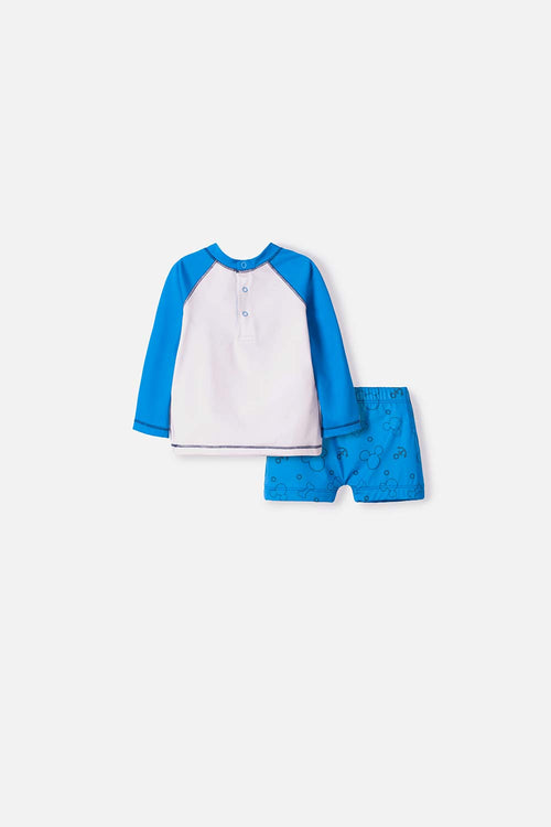 MICKEY MOUSE BLUE LONG-SLEEVED SWIM SET FOR BOYS 2T TO 5T