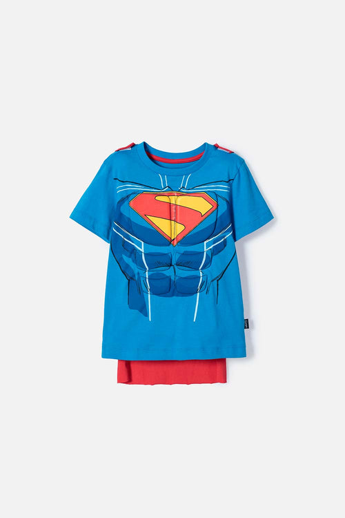 SUPERMAN T-SHIRT WITH MULTICOLOR CAPE FOR BOYS 2T-5T