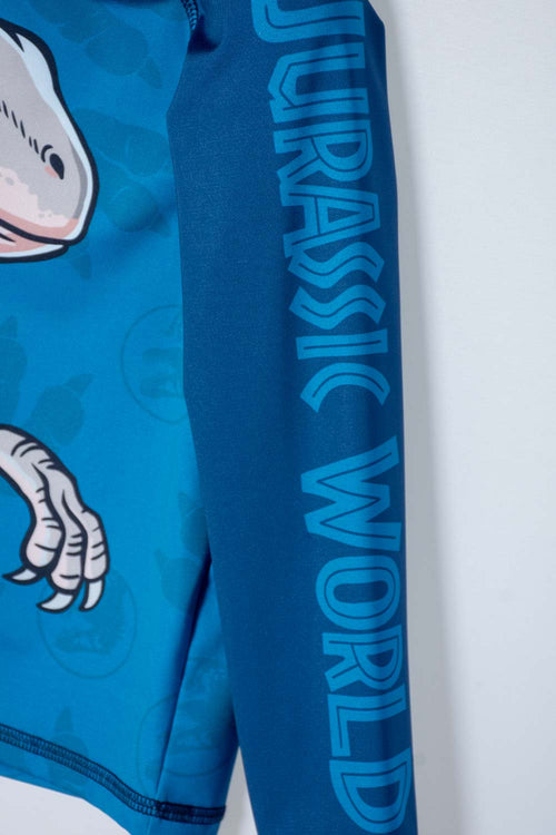 JURASSIC WORLD BLUE LONG SLEEVE T-SHIRT BATHING SUIT FOR BOY 2T TO 5T