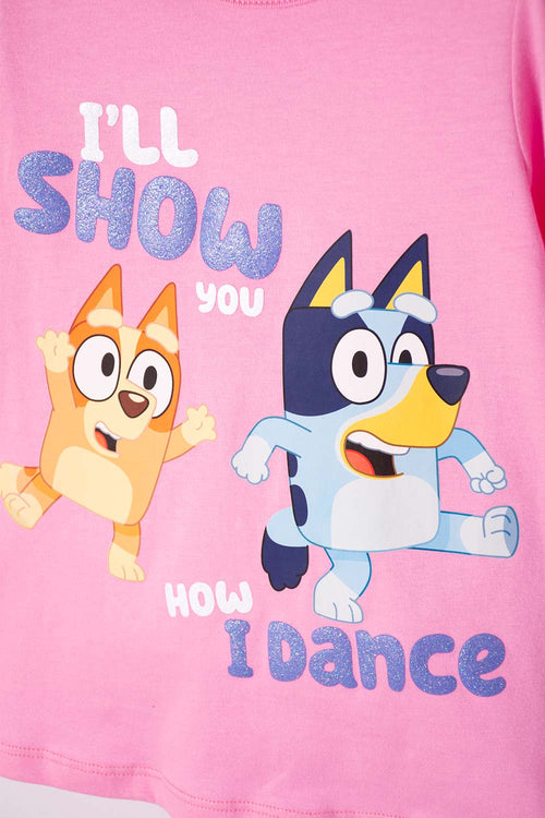 PINK BLUEY LONG SLEEVE SHIRT FOR GIRLS 2T TO 6T
