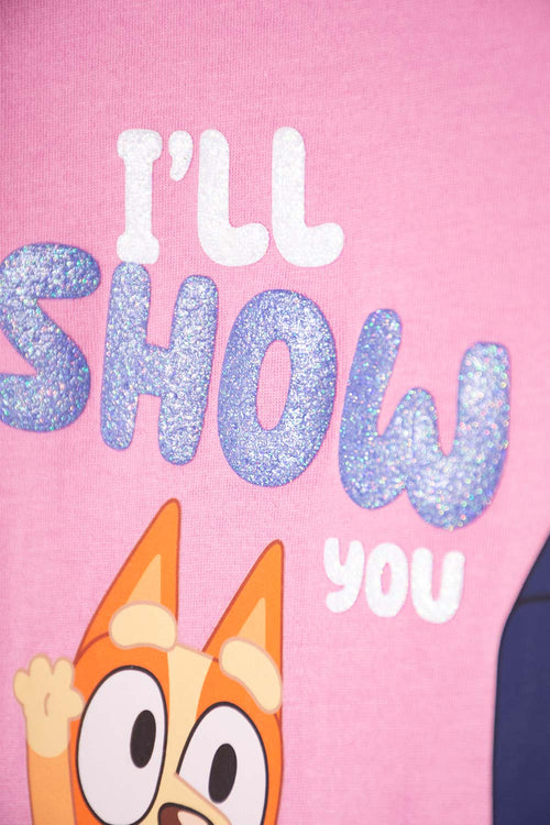 PINK BLUEY LONG SLEEVE SHIRT FOR GIRLS 2T TO 6T