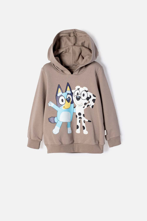BLUEY HOODED SWEATSHIRT TAUPE FOR BOYS 2T TO 6T