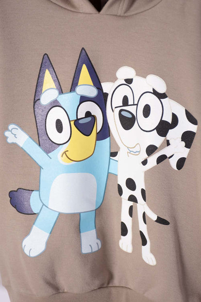 BUZO DE BLUEY  CON CAPUCHA TAUPE PARA NIÑO  2T A 6T