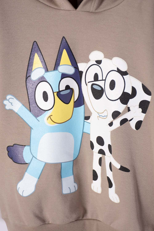 BLUEY HOODED SWEATSHIRT TAUPE FOR BOYS 2T TO 6T