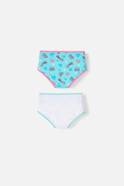 PACK X2 PANTIES DE PAW PATROL BLANCO Y TURQUESA PARA NIÑA 2T A 6T