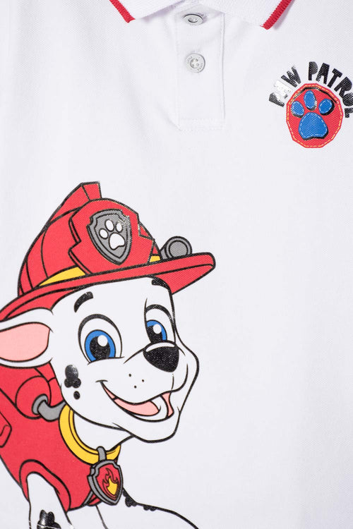 PAW PATROL WHITE POLO SHIRT FOR BOYS 2T TO 6T