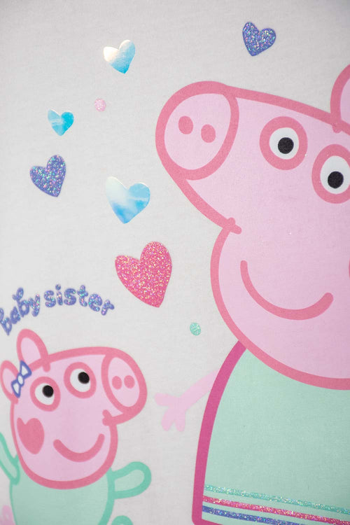 GIRLS' PEPPA PIG IVORY PRINTED T-SHIRT 2T TO 5T