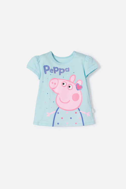 PEPPA PIG BLUE T-SHIRT WITH FRONT PRINT FOR GIRLS 2T TO 5T