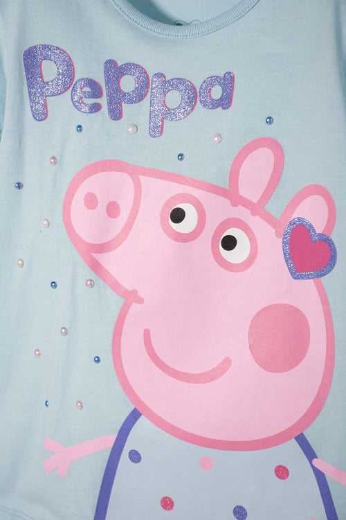 PEPPA PIG BLUE T-SHIRT WITH FRONT PRINT FOR GIRLS 2T TO 5T
