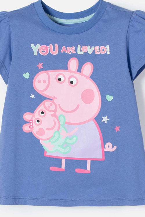 PEPPA PIG MULTICOLOR SHORT SLEEVE PAJAMAS FOR GIRLS SIZES 2T TO 5T