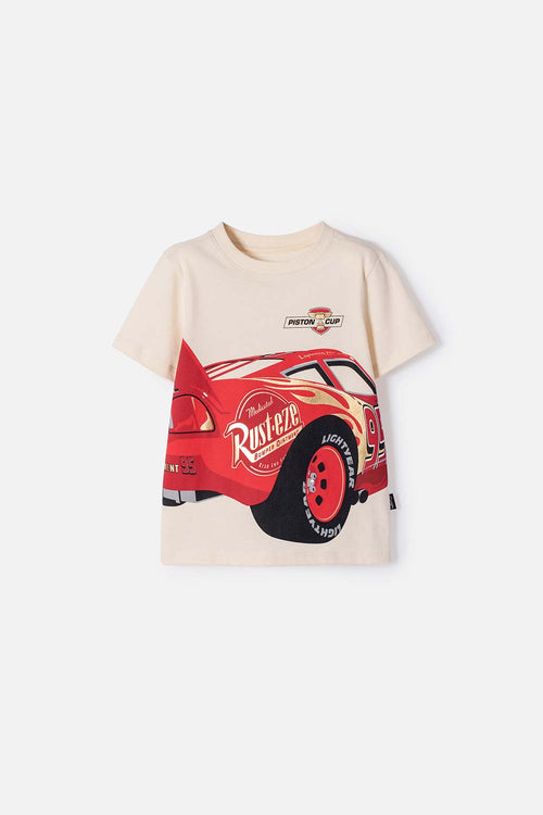 BOYS' CARS SHORT SLEEVE ALMOND T-SHIRT 2T-6T