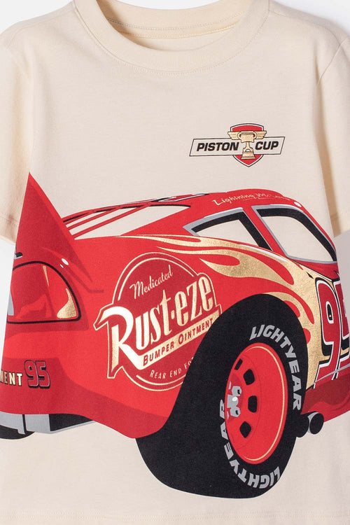 BOYS' CARS SHORT SLEEVE ALMOND T-SHIRT 2T-6T
