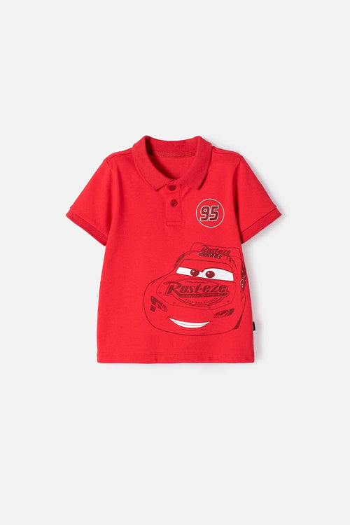 RED CARS POLO SHIRT FOR BOYS 2T TO 5T