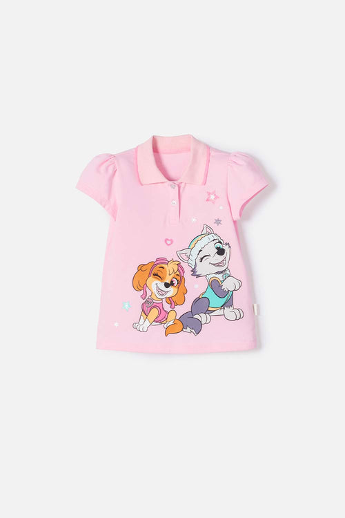 PAW PATROL PINK POLO SHIRT FOR GIRLS 2T TO 6T
