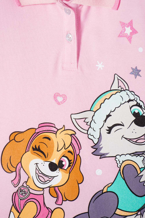 PAW PATROL PINK POLO SHIRT FOR GIRLS 2T TO 6T