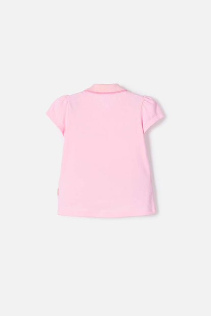 CAMISETA TIPO POLO DE PAW PATROL ROSADA PARA NIÑA 2T A 6T
