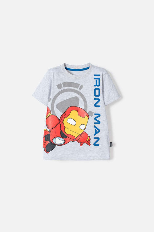 IRONMAN SHORT SLEEVE HEATHER GREY T-SHIRT FOR BOYS SIZES 2T TO 5T