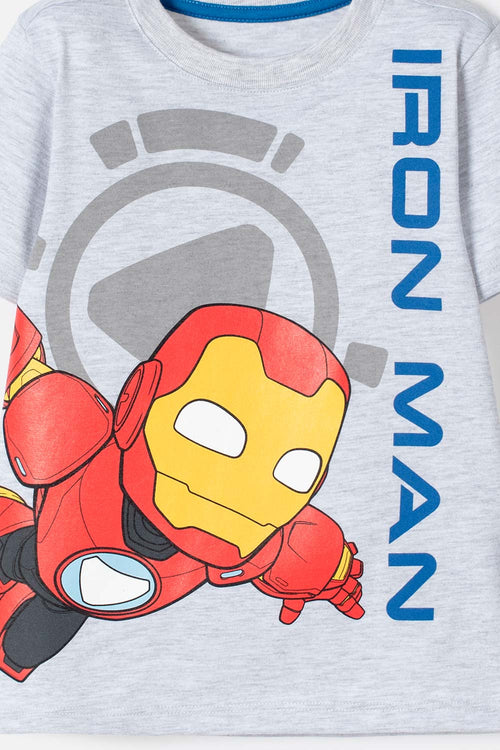 IRONMAN SHORT SLEEVE HEATHER GREY T-SHIRT FOR BOYS SIZES 2T TO 5T