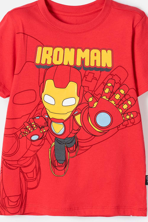 IRONMAN SET WITH MULTICOLOR LONG PANTS FOR BOYS 2T TO 5T