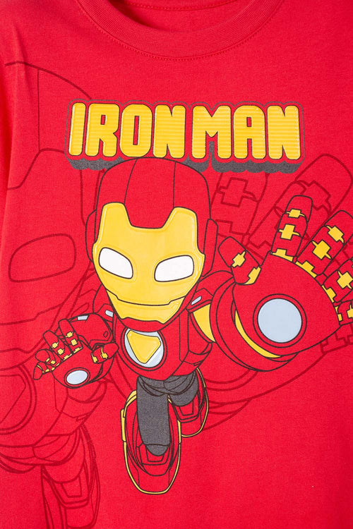 IRONMAN SET WITH MULTICOLOR LONG PANTS FOR BOYS 2T TO 5T
