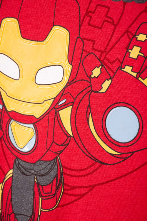 IRONMAN SET WITH MULTICOLOR LONG PANTS FOR BOYS 2T TO 5T