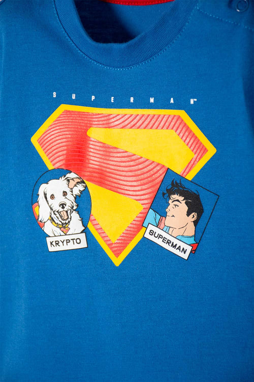 SUPERMAN OUTFIT WITH BLUE PANTS FOR BABY BOY