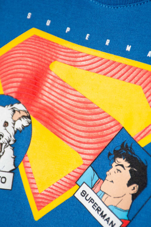 SUPERMAN OUTFIT WITH BLUE PANTS FOR BABY BOY
