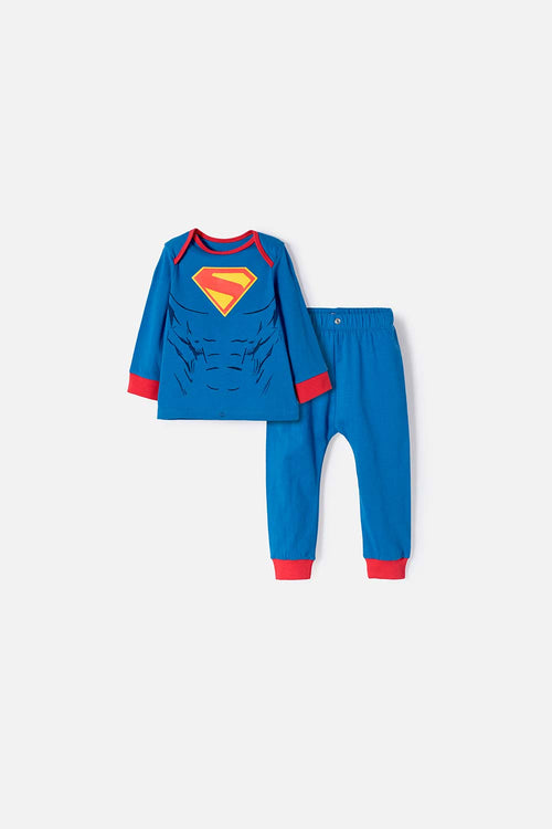 SUPERMAN PAJAMAS WITH LONG BLUE PANTS FOR BABY BOY