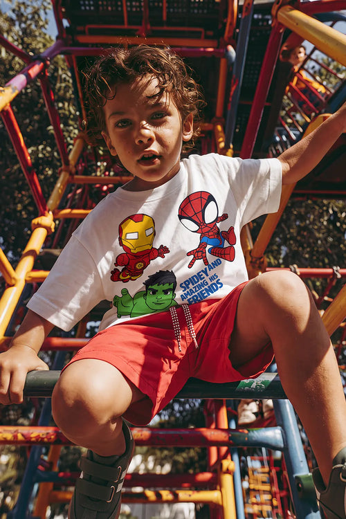 SPIDEY AND HIS AMAZING FRIENDS WHITE T-SHIRT FOR BOYS 2T TO 6T