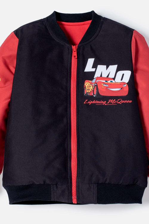 CARS JACKET WITH BLACK AND RED ZIPPER FOR BOYS 2T TO 6T
