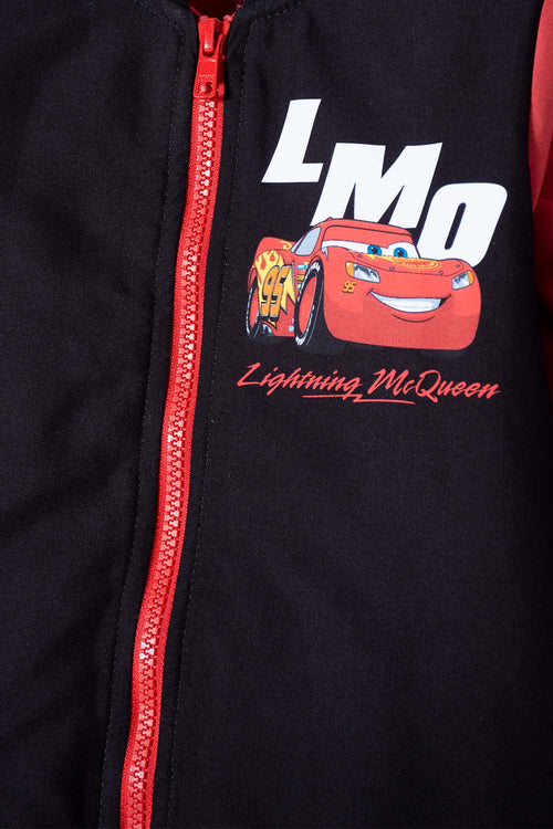 CARS JACKET WITH BLACK AND RED ZIPPER FOR BOYS 2T TO 6T
