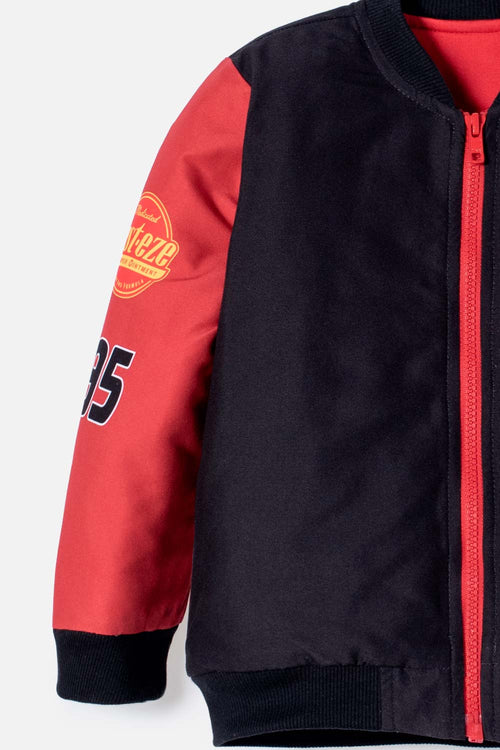CARS JACKET WITH BLACK AND RED ZIPPER FOR BOYS 2T TO 6T
