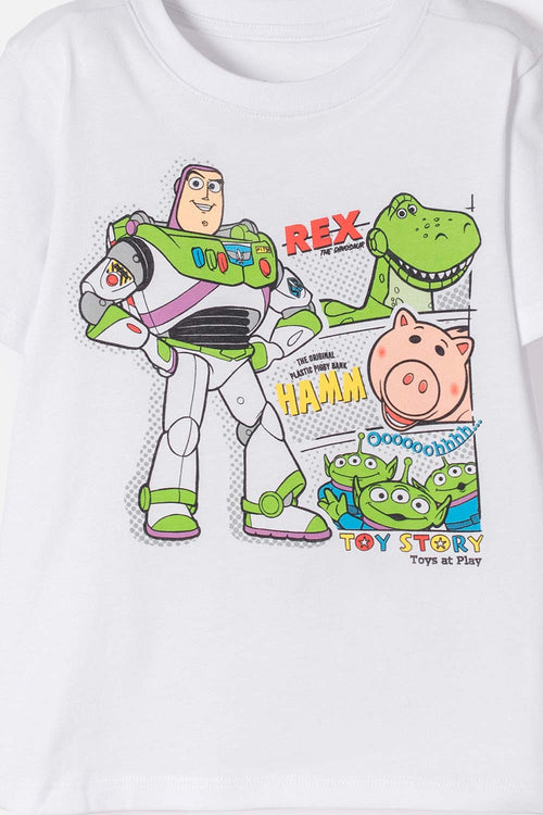 TOY STORY SHORT SLEEVE T-SHIRT WHITE FOR BOYS 2T TO 5T