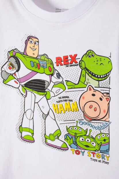 CAMISETA TOY STORY MANGA CORTA BLANCO PARA NIÑO 2T A 5T