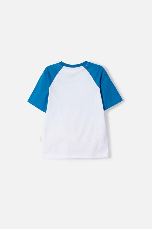 HOT WHEELS SHORT SLEEVE BLUE AND WHITE T-SHIRT FOR BOYS 2T TO 6T