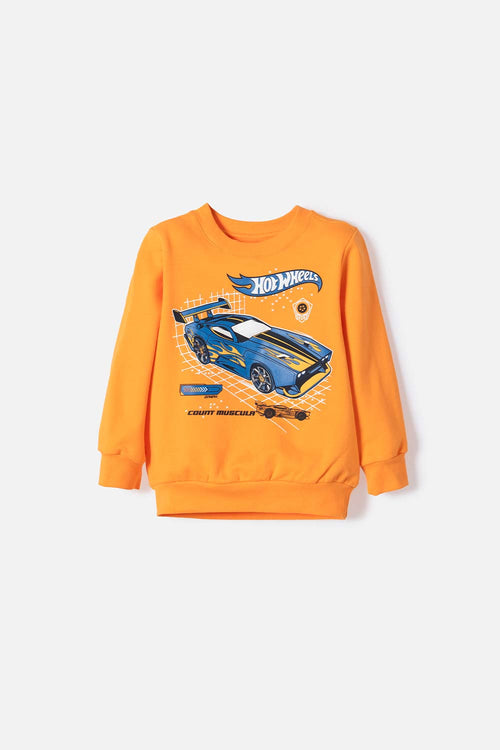 HOT WHEELS PULLOVER ORANGE FOR BOYS 2T TO 6T