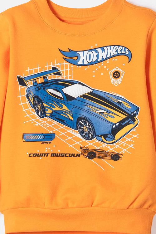 HOT WHEELS PULLOVER ORANGE FOR BOYS 2T TO 6T