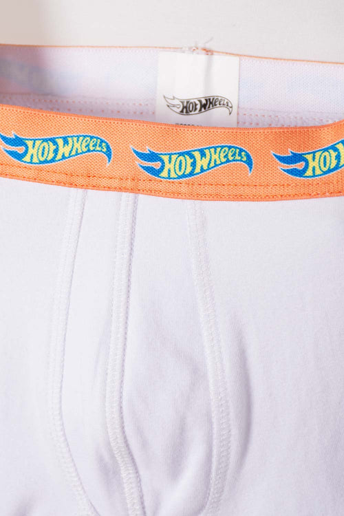 2-PACK HOT WHEELS ORANGE AND WHITE BOXER BRIEFS FOR BOYS 2T TO 6T