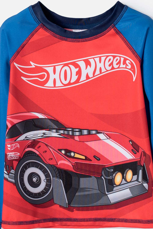 HOT WHEELS BLUE AND RED BATHING SUIT FOR BOY 2T TO 6T