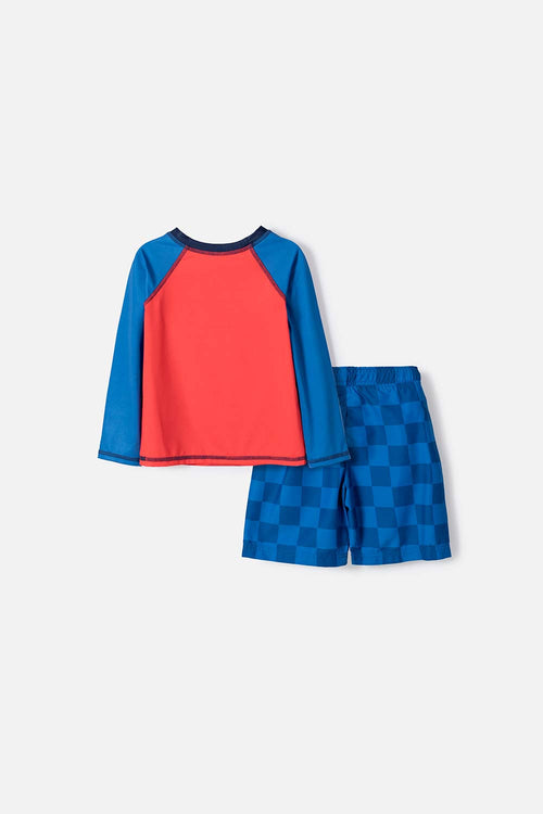 HOT WHEELS BLUE AND RED BATHING SUIT FOR BOY 2T TO 6T