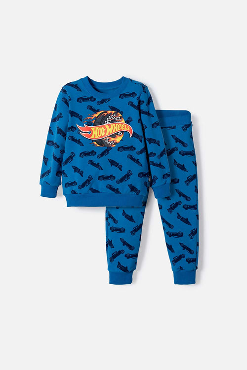 HOT WHEELS LONG BLUE PANTS SET FOR BOYS 2T TO 6T