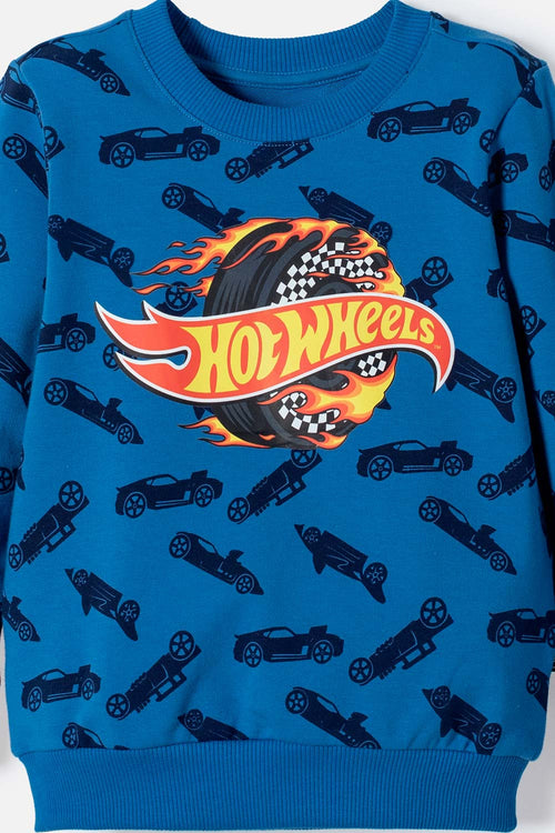 HOT WHEELS LONG BLUE PANTS SET FOR BOYS 2T TO 6T