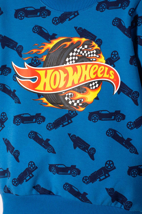 HOT WHEELS LONG BLUE PANTS SET FOR BOYS 2T TO 6T