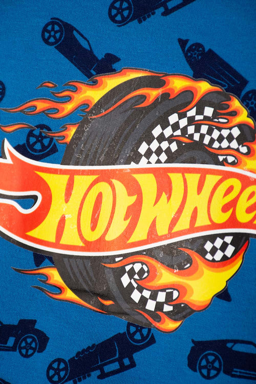 HOT WHEELS LONG BLUE PANTS SET FOR BOYS 2T TO 6T